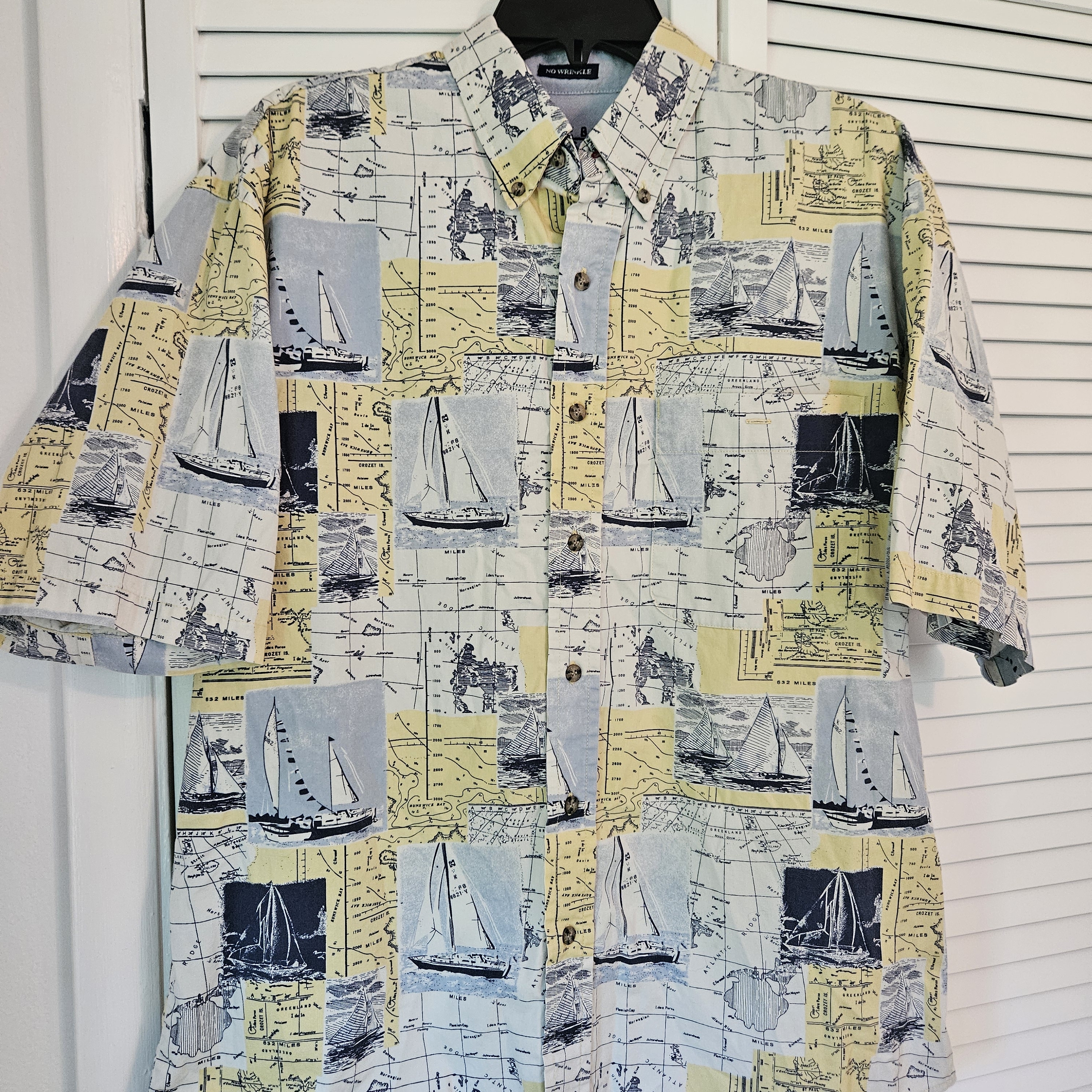 Bugle Boy Classics Nautical Print Shirt Blue And Yellow Bugle Boy Classics Nautical Print Shirt Blue And Yellow